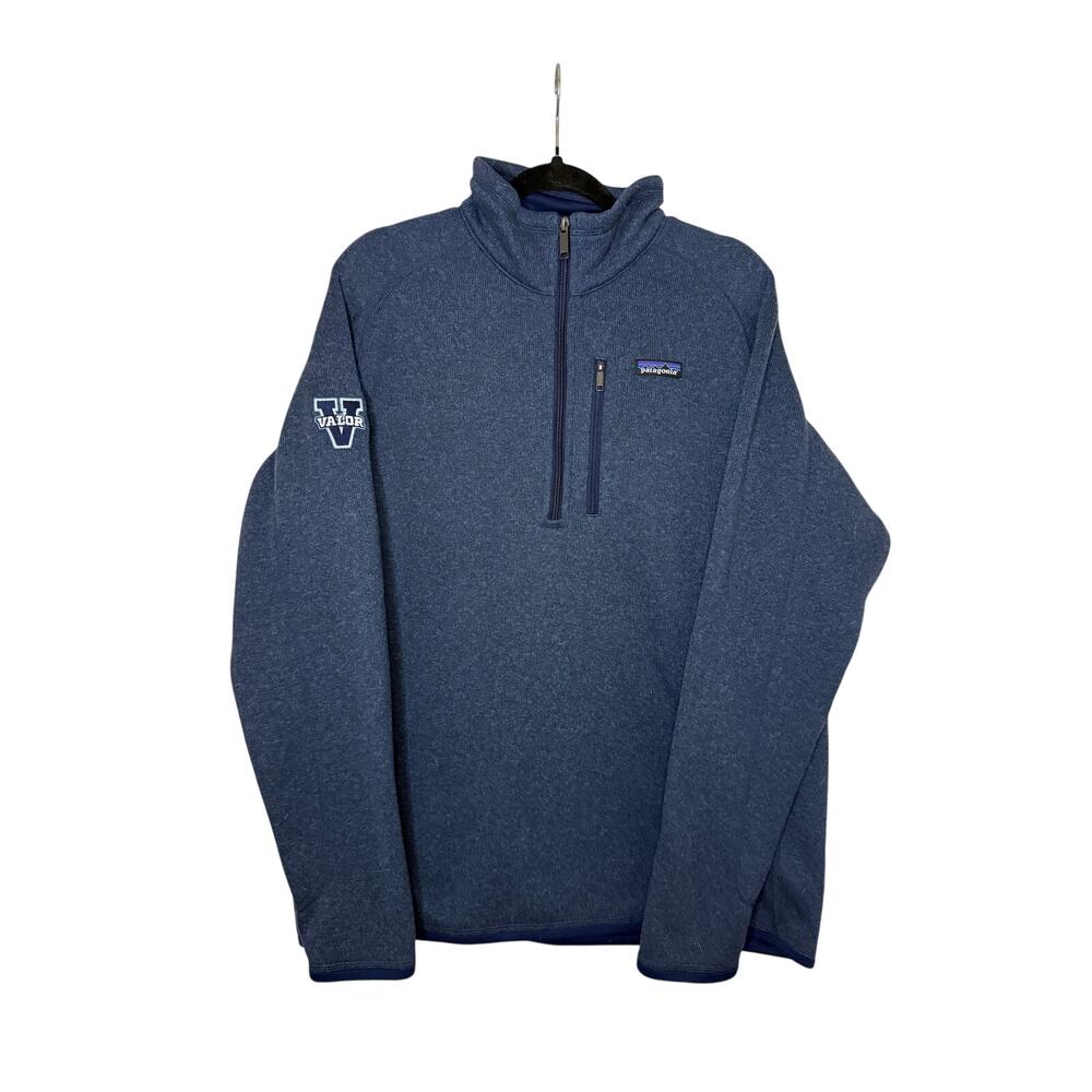 Patagonia Men’s L Quarter-Zip Better Sweater Fleece Pullover Navy Blue V Logo
